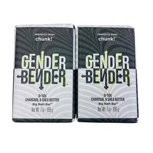 Perfectly Posh Chunk Gender Bender Big Bath Bars 7 Oz Charcoal Shea Butter Vegan